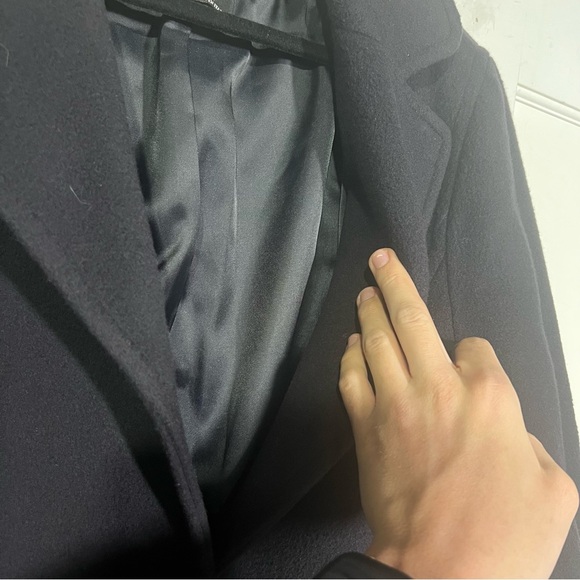 L.L. Bean Classic Lambswool Polo Coat Bellandi Dark Purple Size 1X Made in Italy - Picture 12 of 12